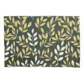 Yellow and Cream Leafy Branches Pattern  Kussensloop (Voorkant-Links)
