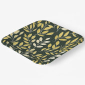 Yellow and Cream Leafy Branches Pattern  Papieren Bordje (Gebogen)