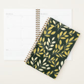 Yellow and Cream Leafy Branches Pattern  Planner (Display)