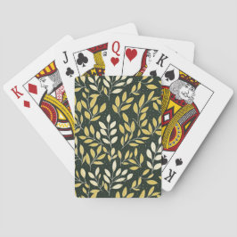 Yellow and Cream Leafy Branches Pattern  Pokerkaarten