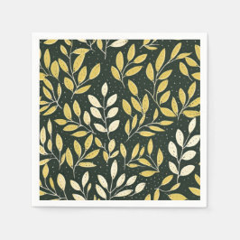 Yellow and Cream Leafy Branches Pattern  Servet