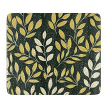 Yellow and Cream Leafy Branches Pattern 