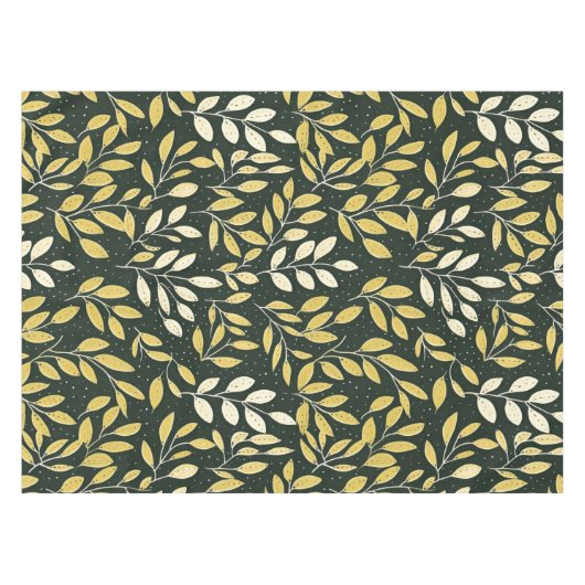 Yellow and Cream Leafy Branches Pattern Tafelkleed (Voorkant (Horizontaal))