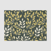 Yellow and Cream Leafy Branches Pattern Tissuepapier (Voorkant)