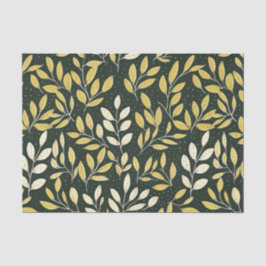 Yellow and Cream Leafy Branches Pattern  Tissuepapier