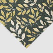 Yellow and Cream Leafy Branches Pattern  Tissuepapier (Detail)