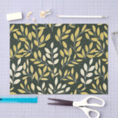 Yellow and Cream Leafy Branches Pattern  Tissuepapier (Craft)