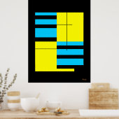 Yellow and Cyan Grid Bauhaus Minimalist Design Poster (Keuken)