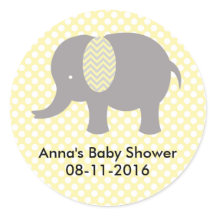 Yellow and gray Elephant Baby SHower