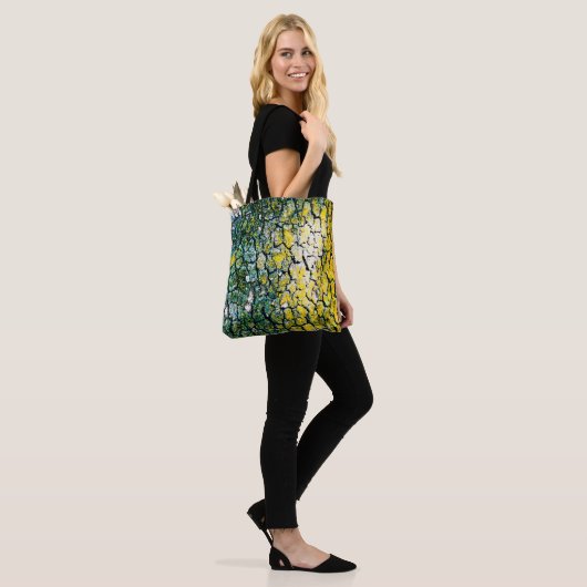 Yellow and Green Abstract Tote Bag (Op model)