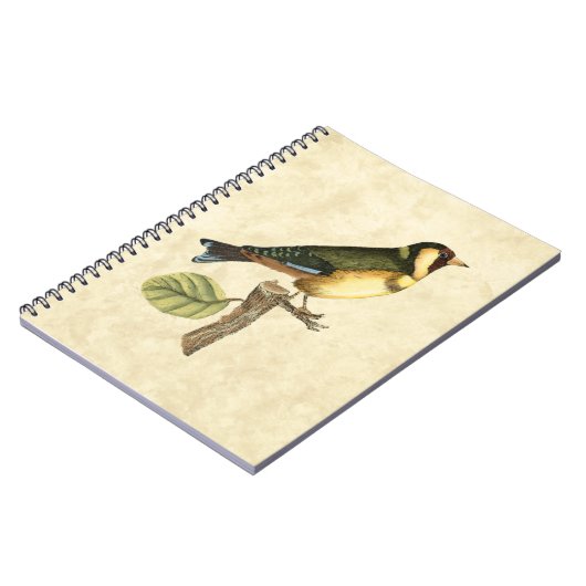 Yellow and Green Bird Perched on a Little Branch Notitieboek (Linkerzijde)