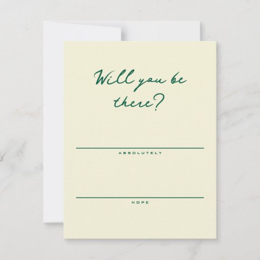 Yellow and Green Simple RSVP Card (Voorkant)