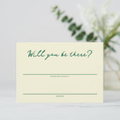 Yellow and Green Simple RSVP Card Kaartje (Staand voorkant)
