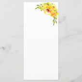 Yellow and Green Summer Floral Let's Eat Wedding Menu (Achterkant)