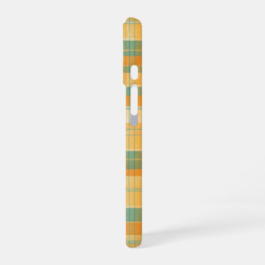 Yellow and Green Tartan Plaid Pattern iPhone 16 Hoesje (Linkerkant)