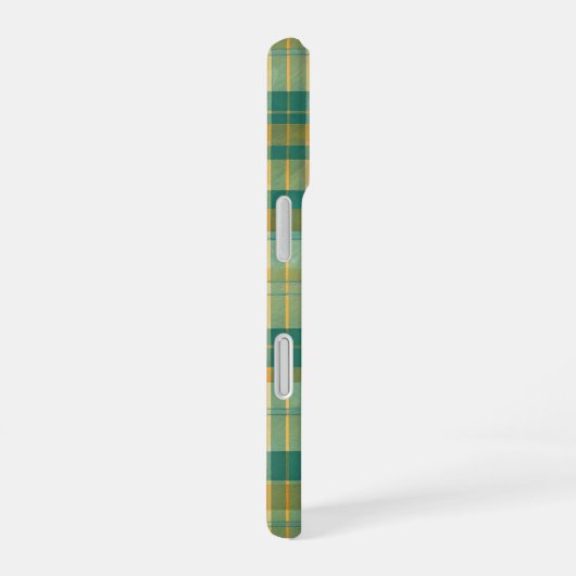 Yellow and Green Tartan Plaid Pattern iPhone 16 Hoesje (Rechterkant)