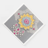 Yellow and grey floral patterns Ai art  Servet (Hoek)