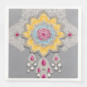 Yellow and grey floral patterns Ai art  Servet (Voorkant)