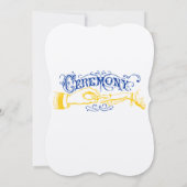 Yellow and Lapis Blue Typografie Invite Kaart (Achterkant)