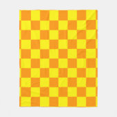 Yellow and Orange Checkered Square Pattern Throw P Fleece Deken (Voorkant)