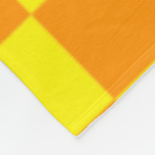 Yellow and Orange Checkered Square Pattern Throw P Fleece Deken (Hoek)