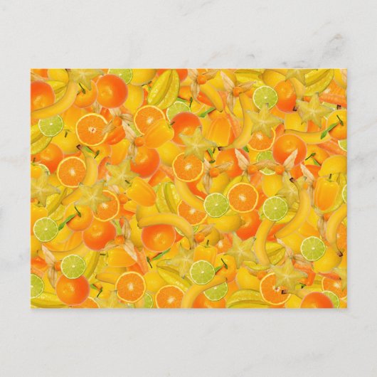 Yellow and orange fruit and vegetables briefkaart (Voorkant)