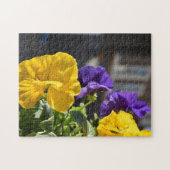 Yellow and Paars Petunia Flowers, Londen Verenigd  Legpuzzel (Horizontaal)