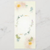 Yellow and Pink Floral Wedding Menu Card (Achterkant)
