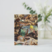 Yellow and Plum Trout Lily en Snagel Shell Briefkaart (Staand voorkant)