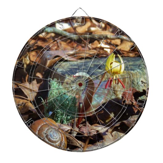 Yellow and Plum Trout Lily en Snagel Shell Dartbord (Voorkant)