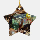 Yellow and Plum Trout Lily en Snagel Shell Keramisch Ornament (Voorkant)