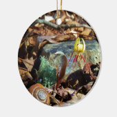 Yellow and Plum Trout Lily en Snagel Shell Keramisch Ornament (Links)