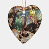 Yellow and Plum Trout Lily en Snagel Shell Keramisch Ornament (Links)