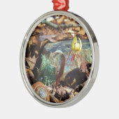 Yellow and Plum Trout Lily en Snagel Shell Metalen Ornament (Links)