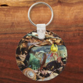 Yellow and Plum Trout Lily en Snagel Shell Sleutelhanger (Voorkant)