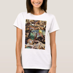 Yellow and Plum Trout Lily en Snagel Shell T-shirt