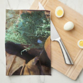 Yellow and Plum Trout Lily en Snagel Shell Theedoek (Quarter Fold)