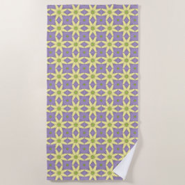 Yellow and purple geometric floral patterned  strandlaken