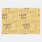 Yellow and Purple Pop Art Holiday Inpakpapier Vel (Voorkant)