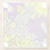 Yellow and purple splash glazen onderzetter (Achterkant)