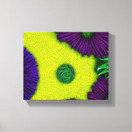 Yellow and purple to look at. canvas afdruk