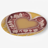 Yellow and red floral patterns AI art  Papieren Bordje (Gekanteld)