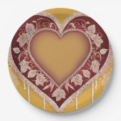 Yellow and red floral patterns AI art  Papieren Bordje (Voorkant)