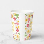 Yellow and Red Spring Floral Easter Brunch Papieren Bekers (Rechts)