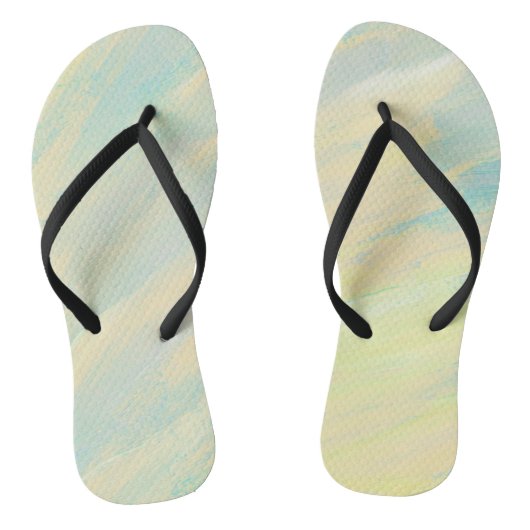 Yellow And Teal Fun Teenslippers (Voetbed)