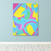 Yellow and Turquoise Motion Abstract Canvas Print (Insitu (Houten vloer))