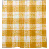 Yellow and White Bold Checkered Plaid Design Douchegordijn (Voorkant)