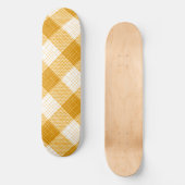 Yellow and White Bold Checkered Plaid Design  Persoonlijk Skateboard (Voorkant)