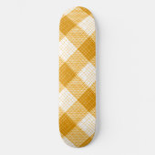 Yellow and White Bold Checkered Plaid Design  Persoonlijk Skateboard (Voorkant)