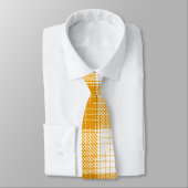 Yellow and White Bold Checkered Plaid Design  Stropdas (Gebonden)
